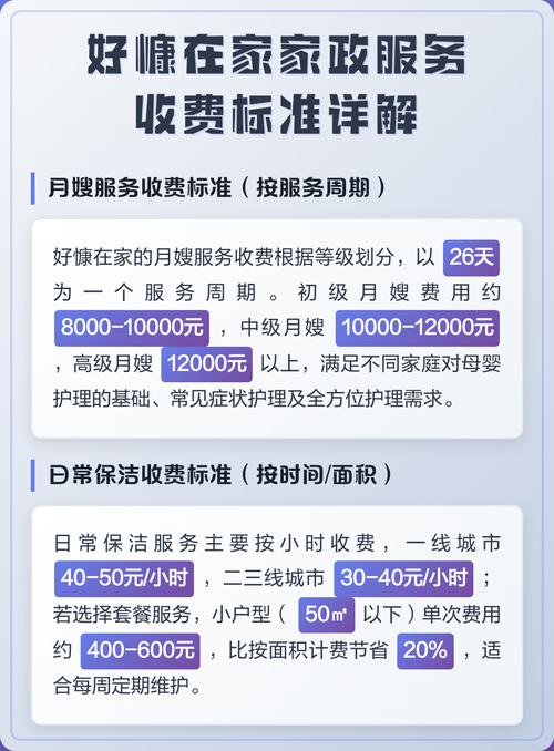 好慷在家家政服务收费标准是怎样的?
